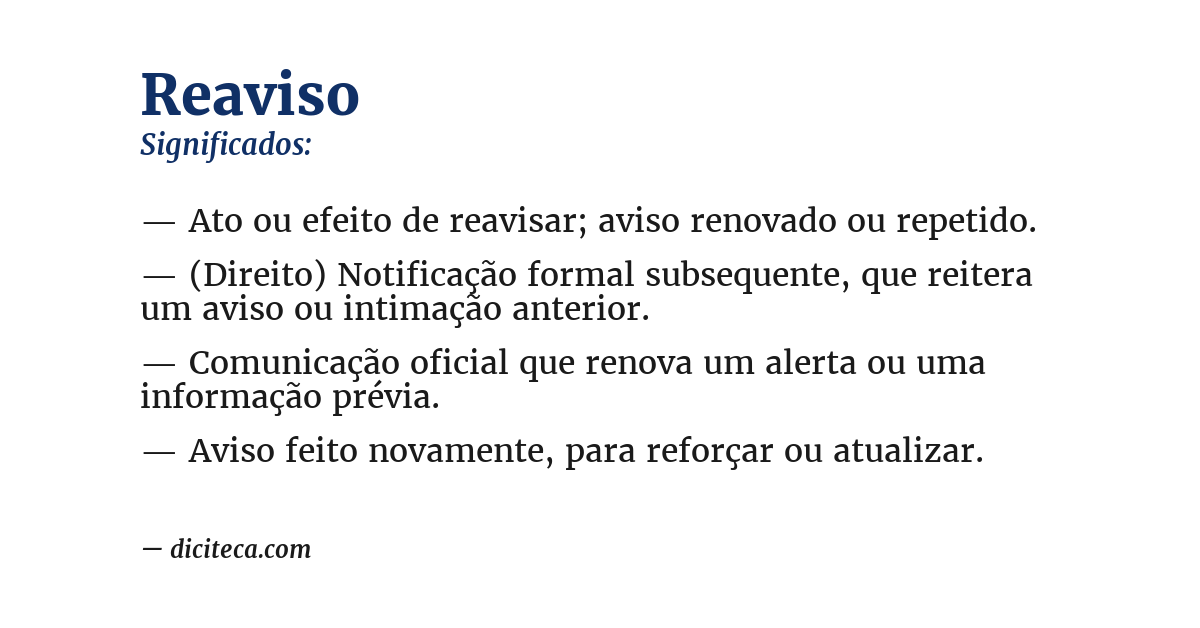Significado de reaviso