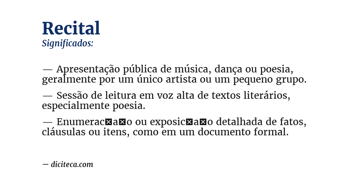 Significado de recital