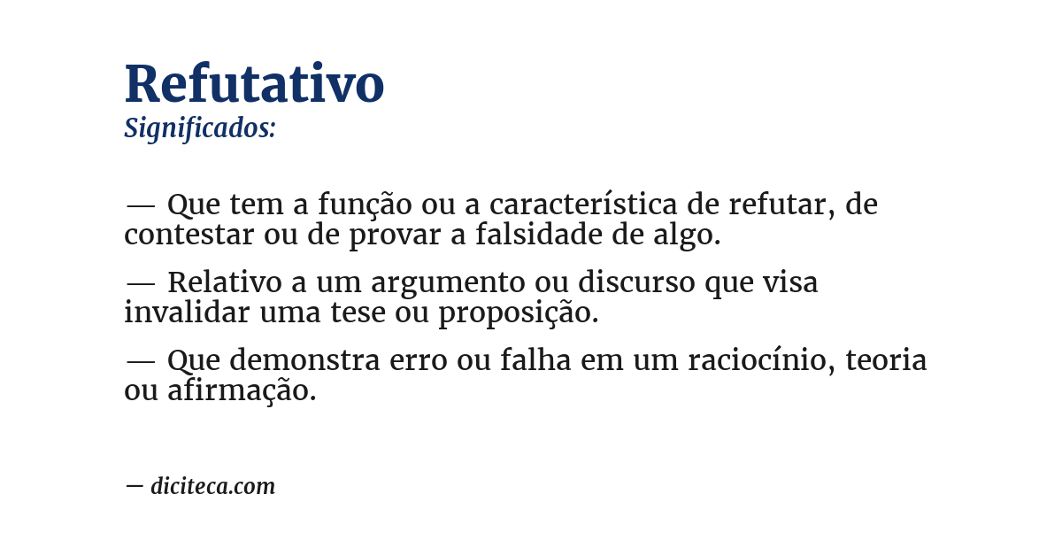 Significado de refutativo