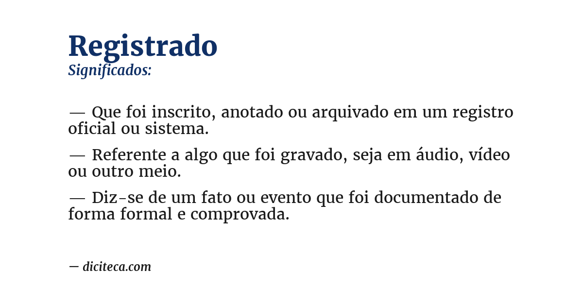 Significado de registrado