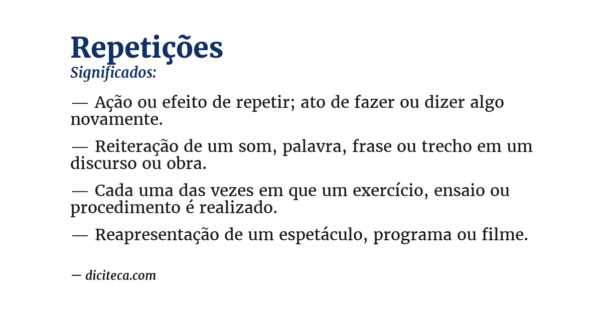 Significado de repetições