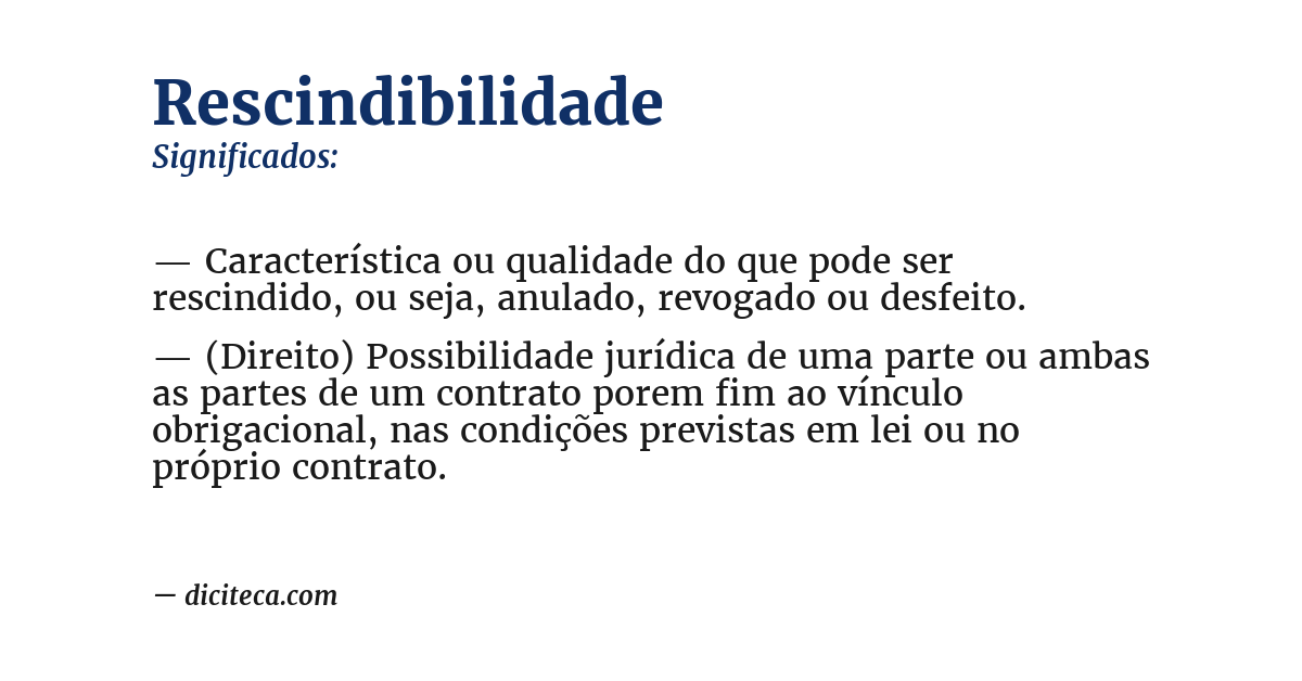 Significado de rescindibilidade
