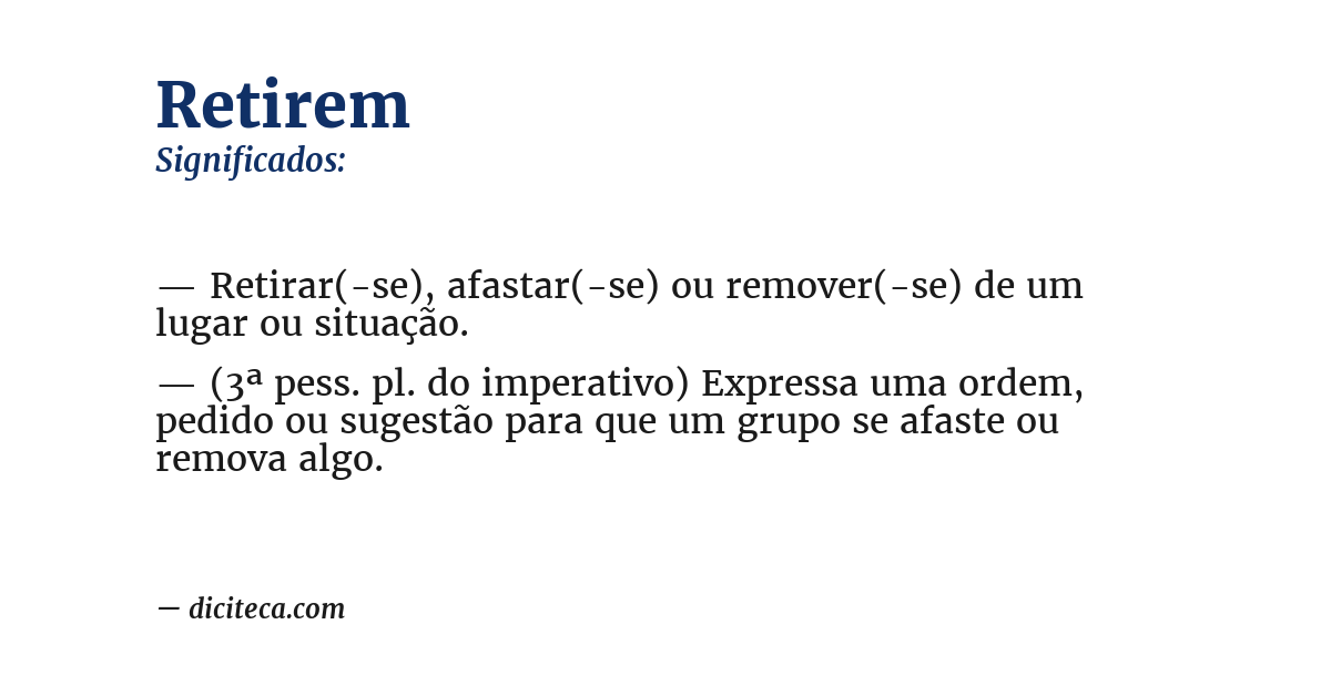 Significado de retirem