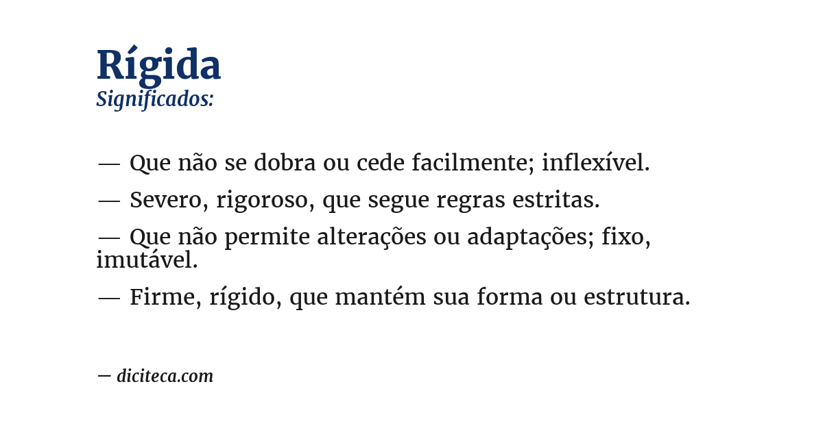 Significado de rígida