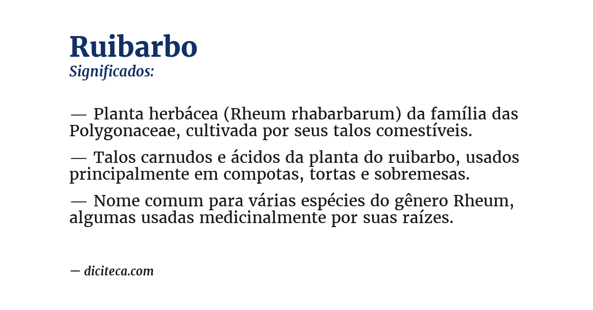 Significado de ruibarbo