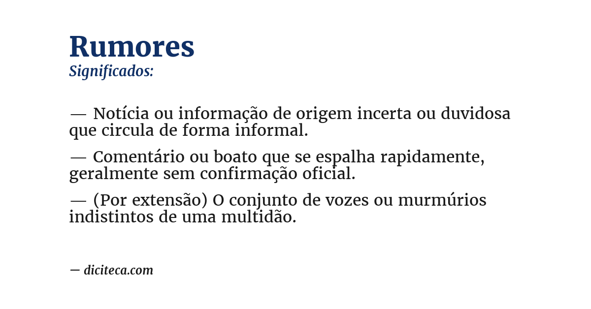Significado de rumores