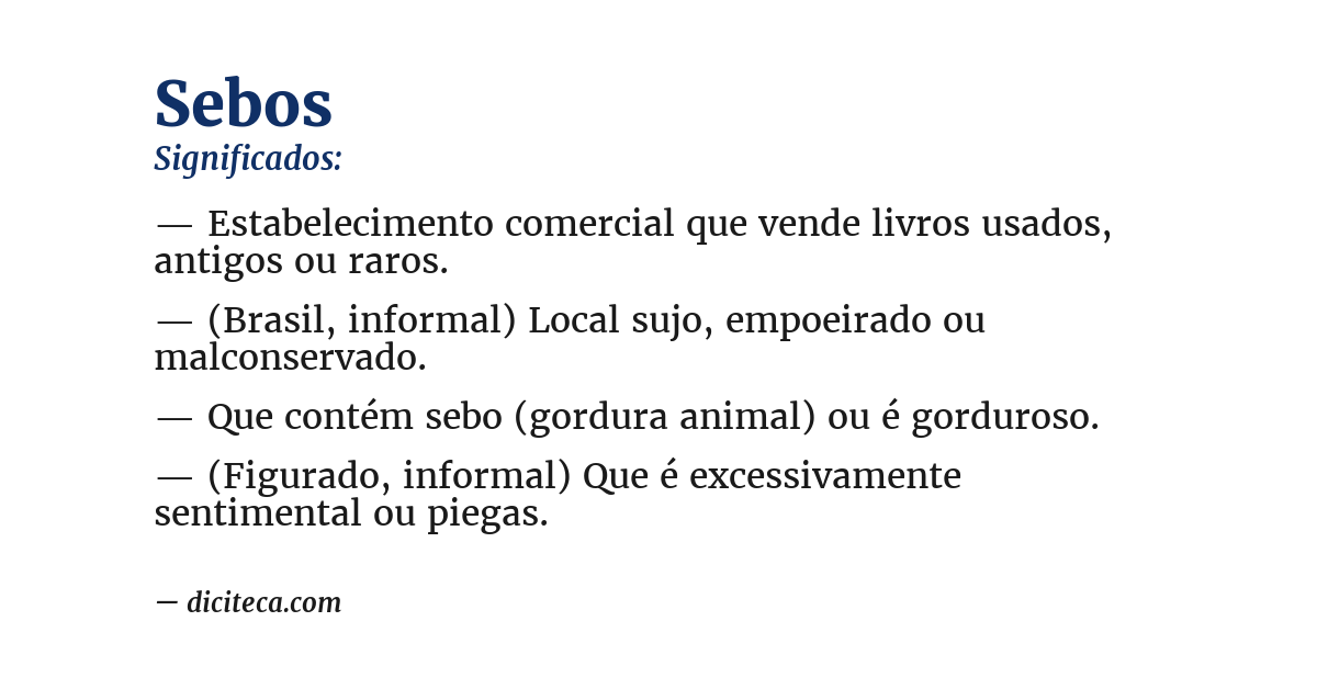 Significado de sebos