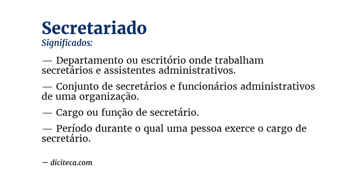 Significado de secretariado