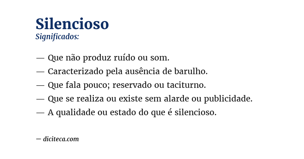 Significado de silencioso