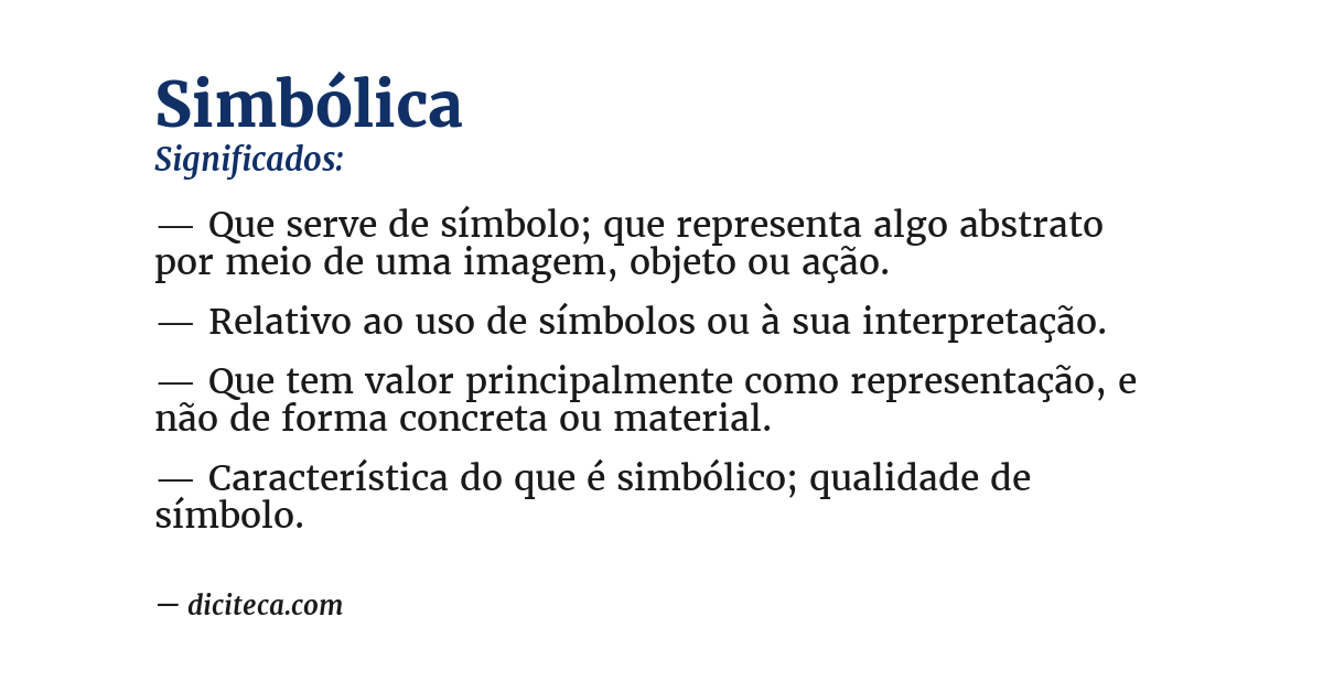 Significado de simbólica