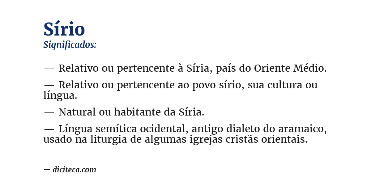 Significado de sírio