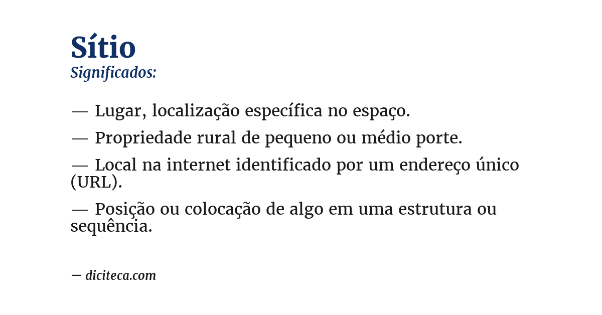 Significado de sítio