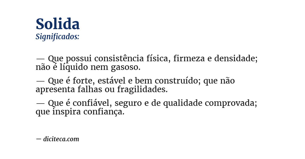 Significado de solida