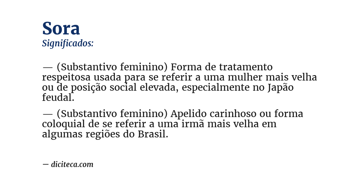 Significado de sora