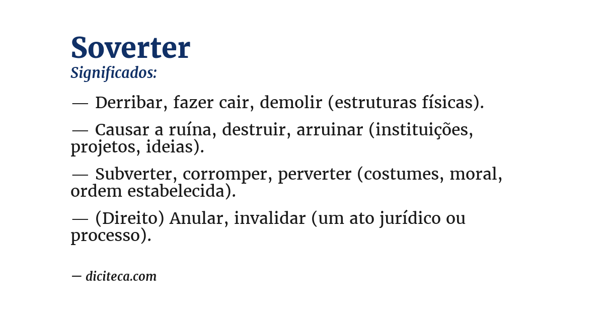 Significado de soverter