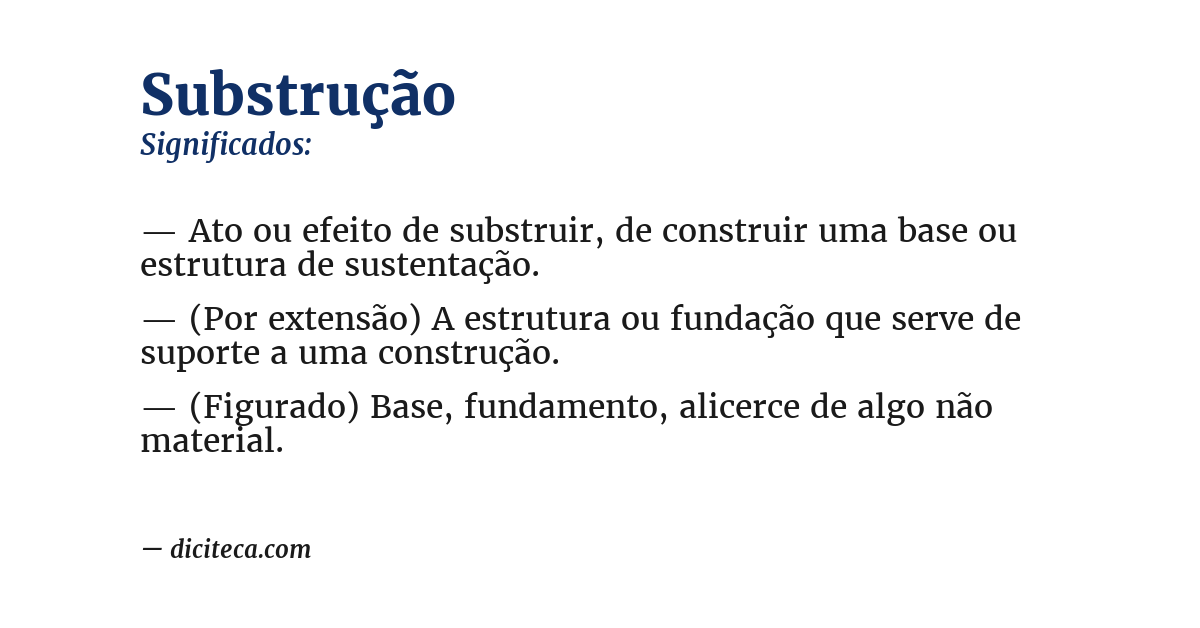 Significado de substrução