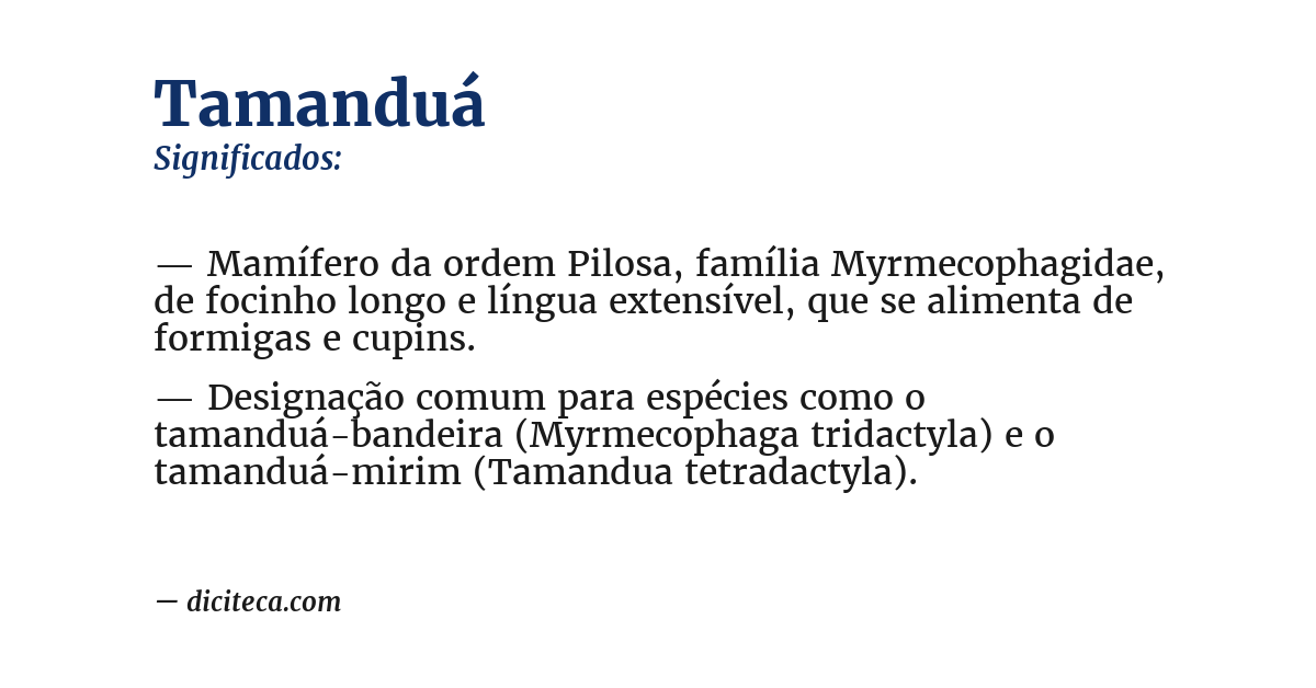 Significado de tamanduá