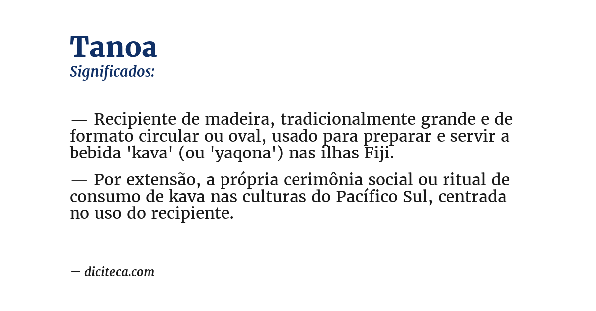 Significado de tanoa