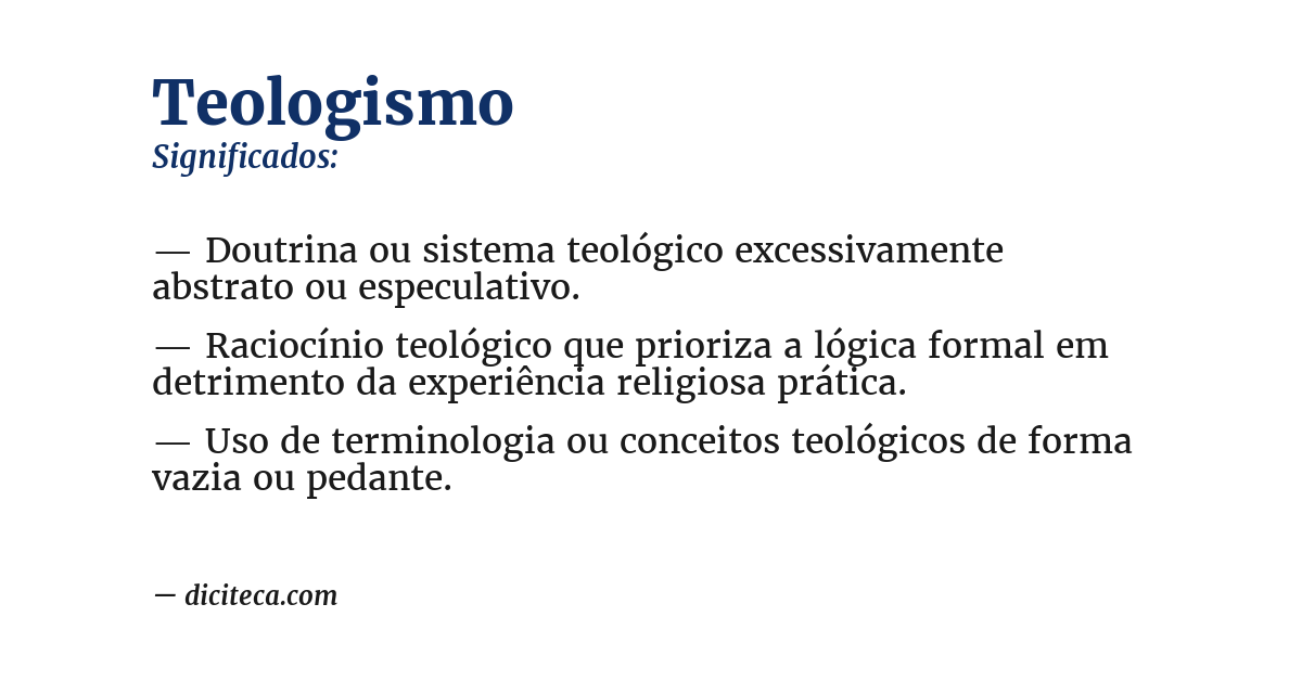 Significado de teologismo