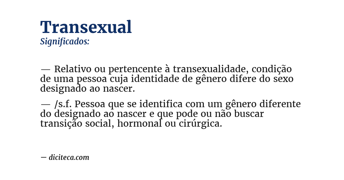 Significado de transexual