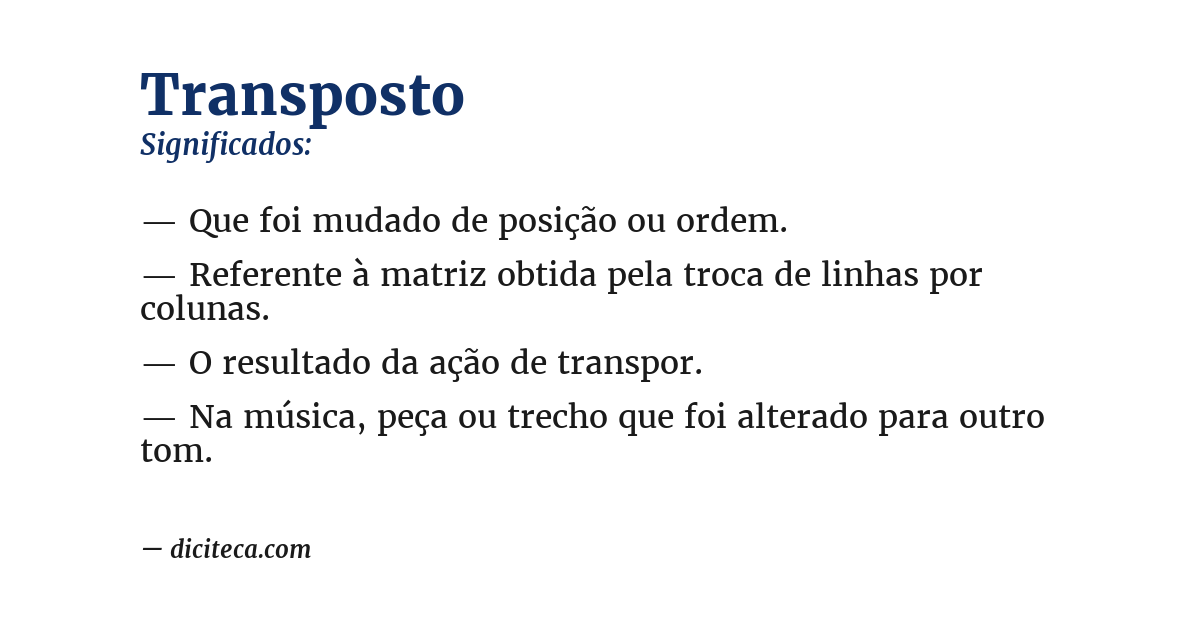 Significado de transposto
