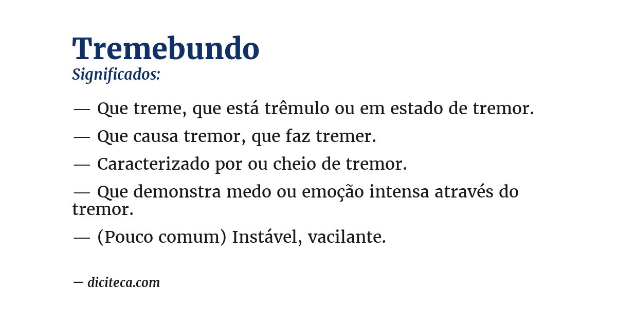 Significado de tremebundo