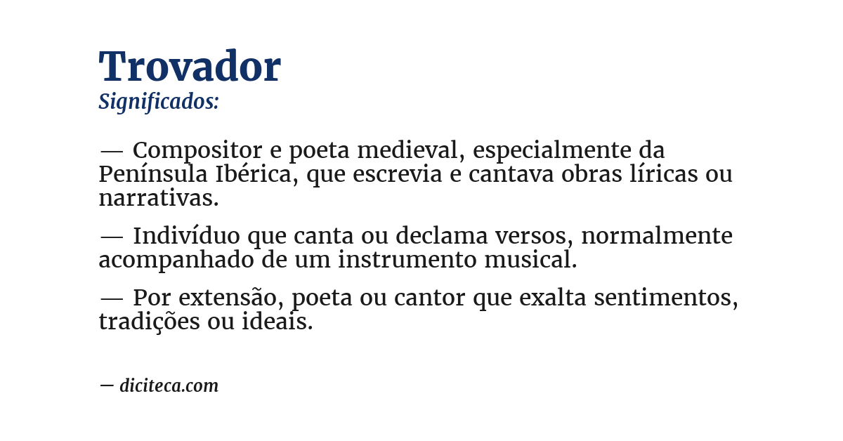 Significado de trovador