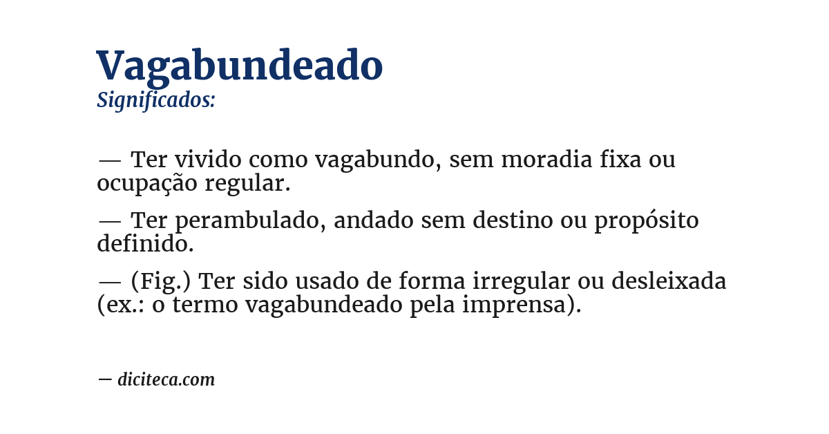 Significado de vagabundeado