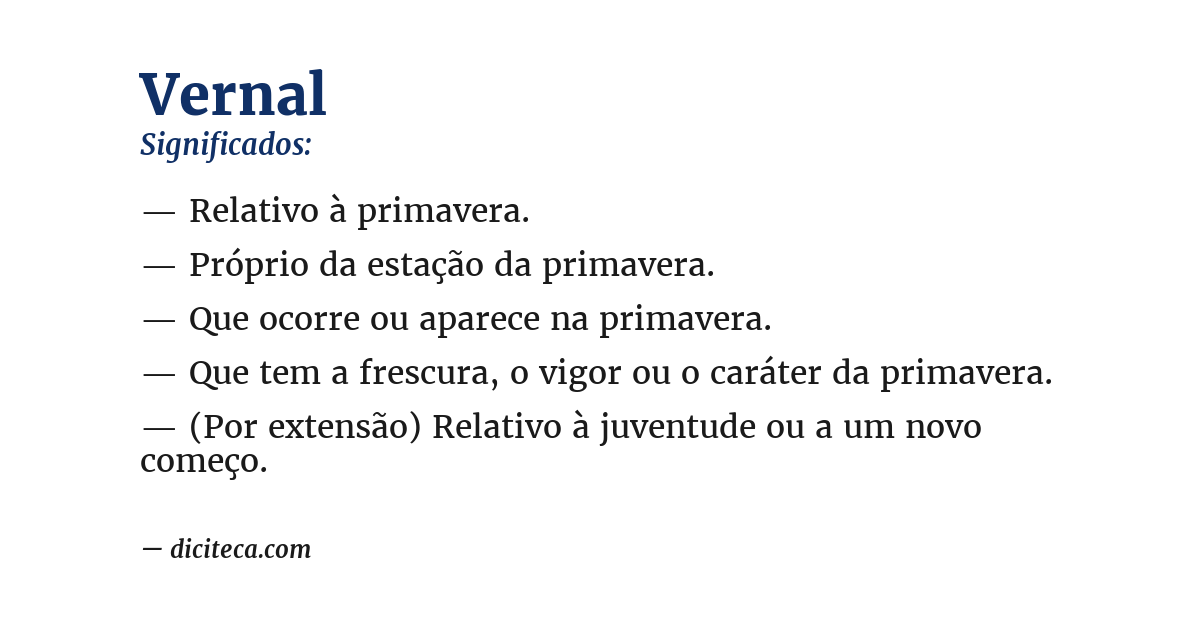 Significado de vernal