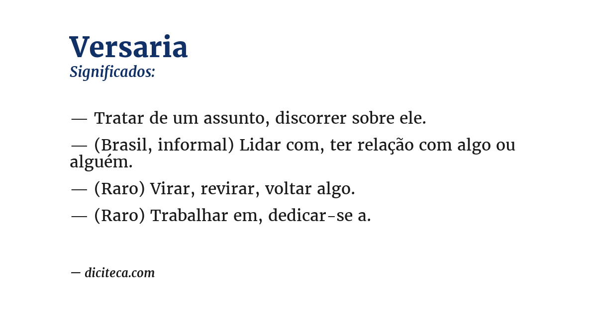 Significado de versaria