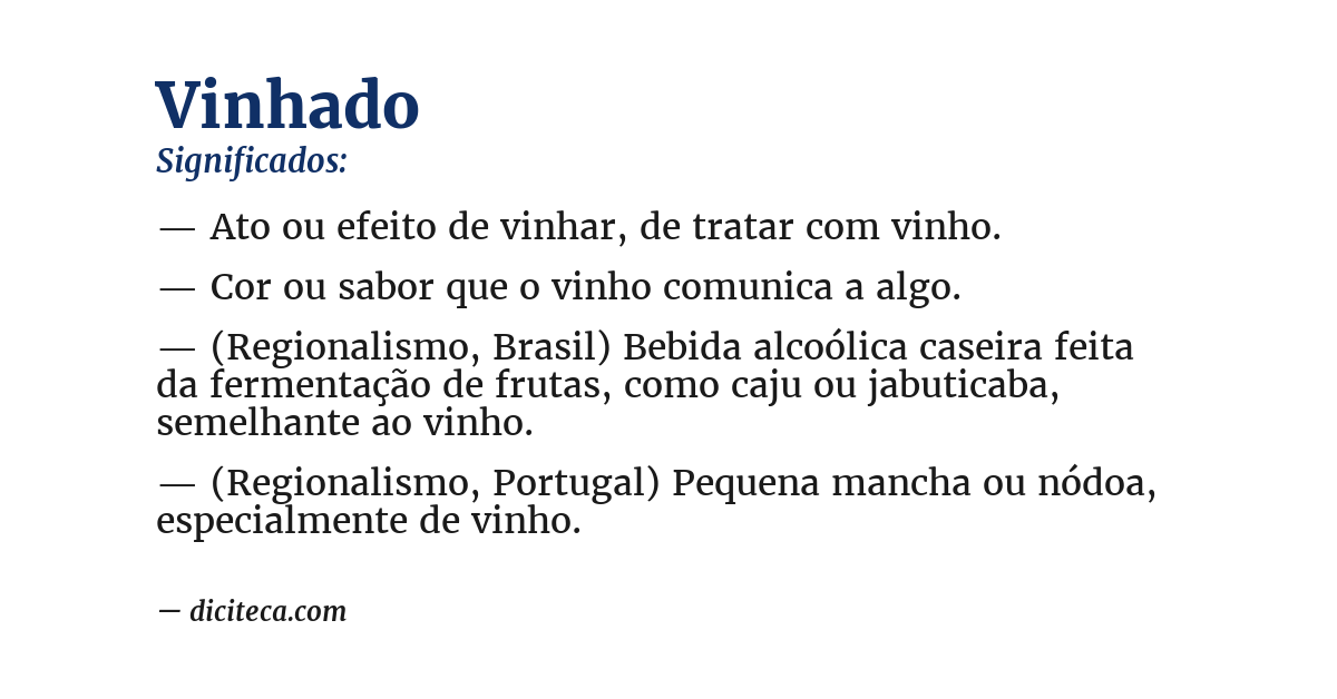 Significado de vinhado
