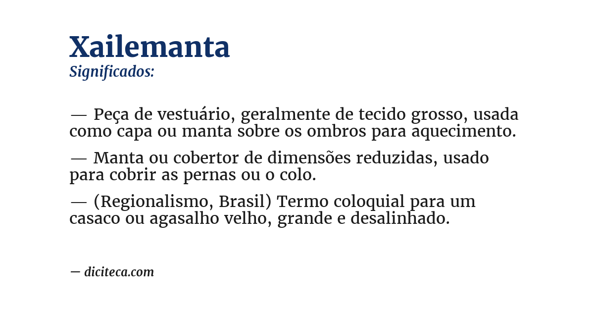 Significado de xailemanta