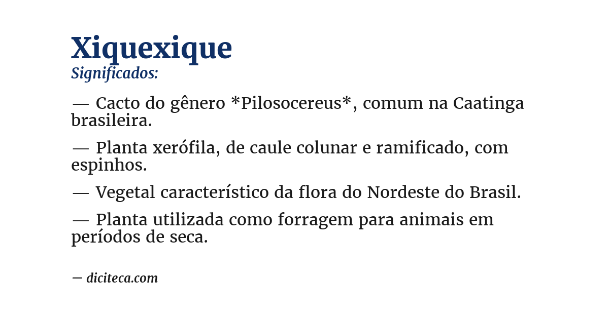 Significado de xiquexique