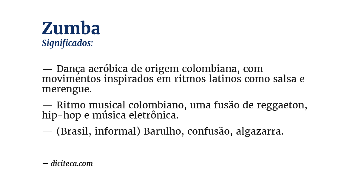 Significado de zumba