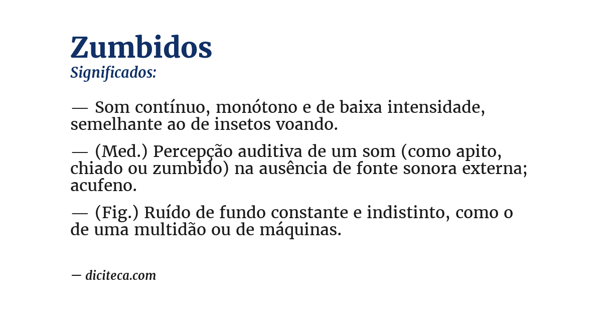 Significado de zumbidos