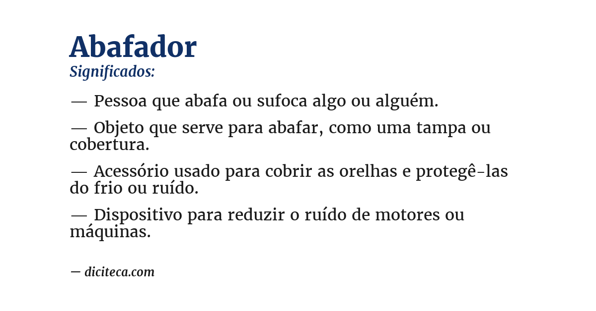 Significado de abafador