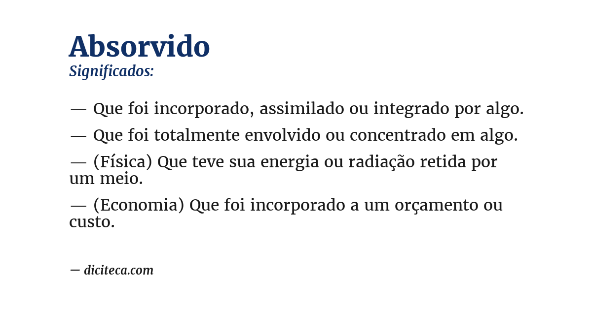 Significado de absorvido