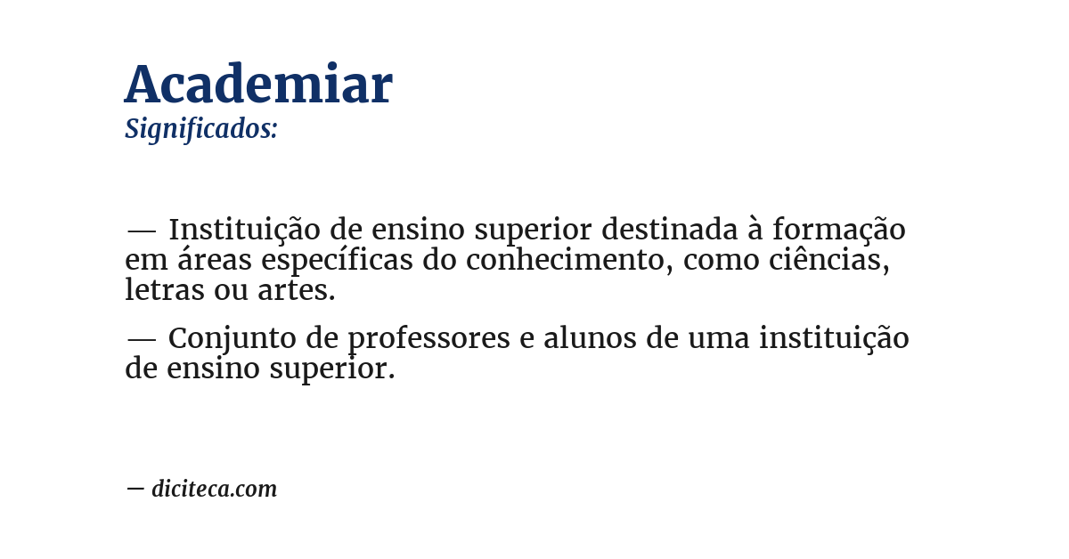 Significado de academiar
