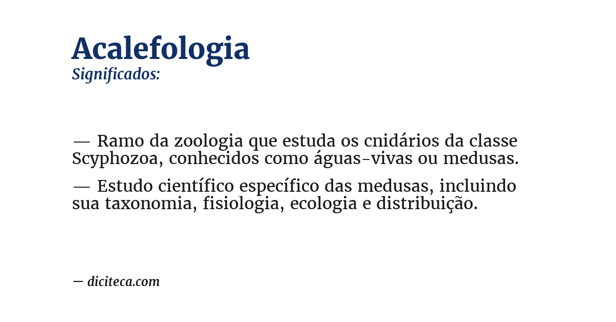 Significado de acalefologia