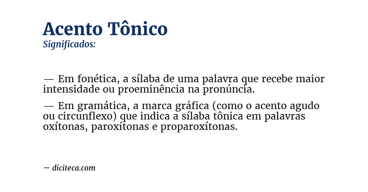 Significado de acento tônico