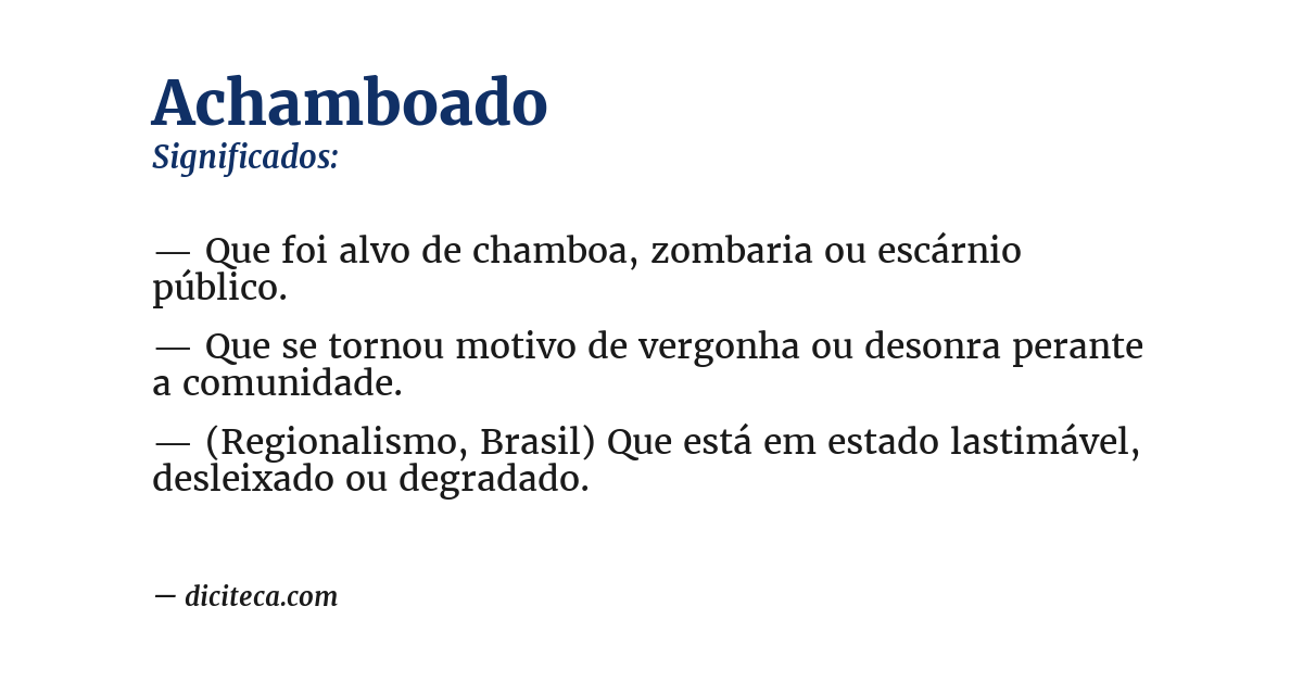Significado de achamboado