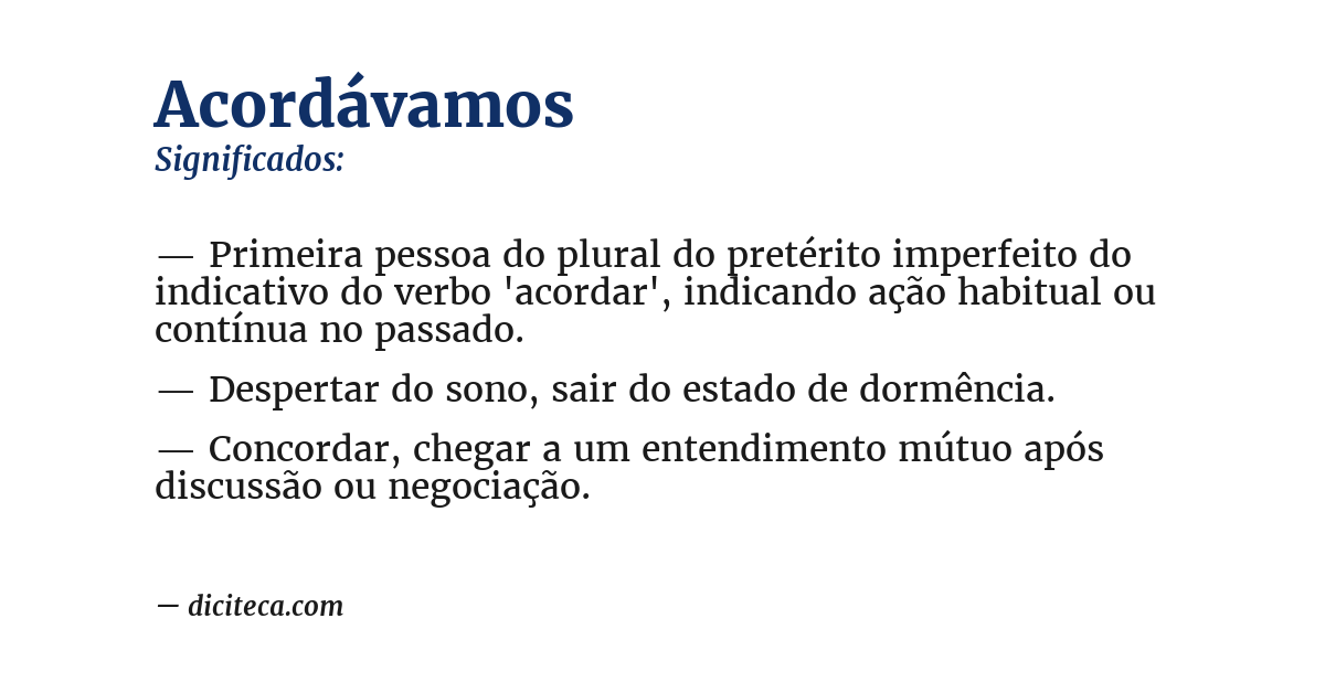 Significado de acordávamos