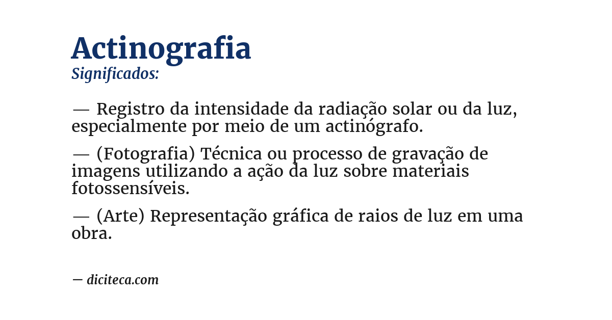 Significado de actinografia