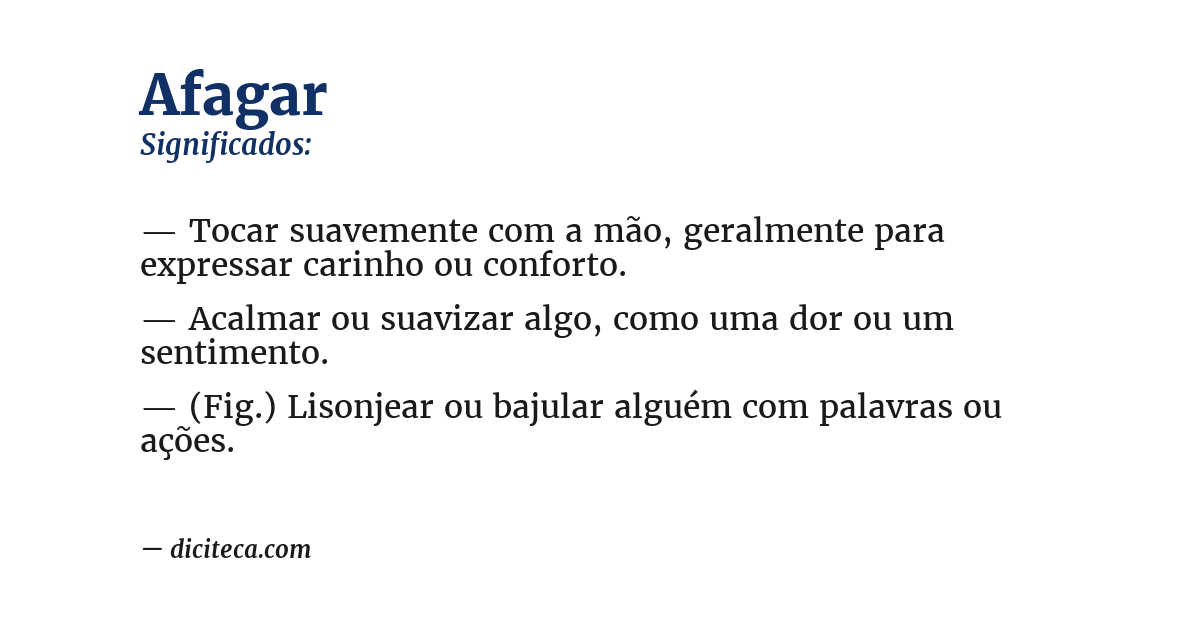 Significado de afagar