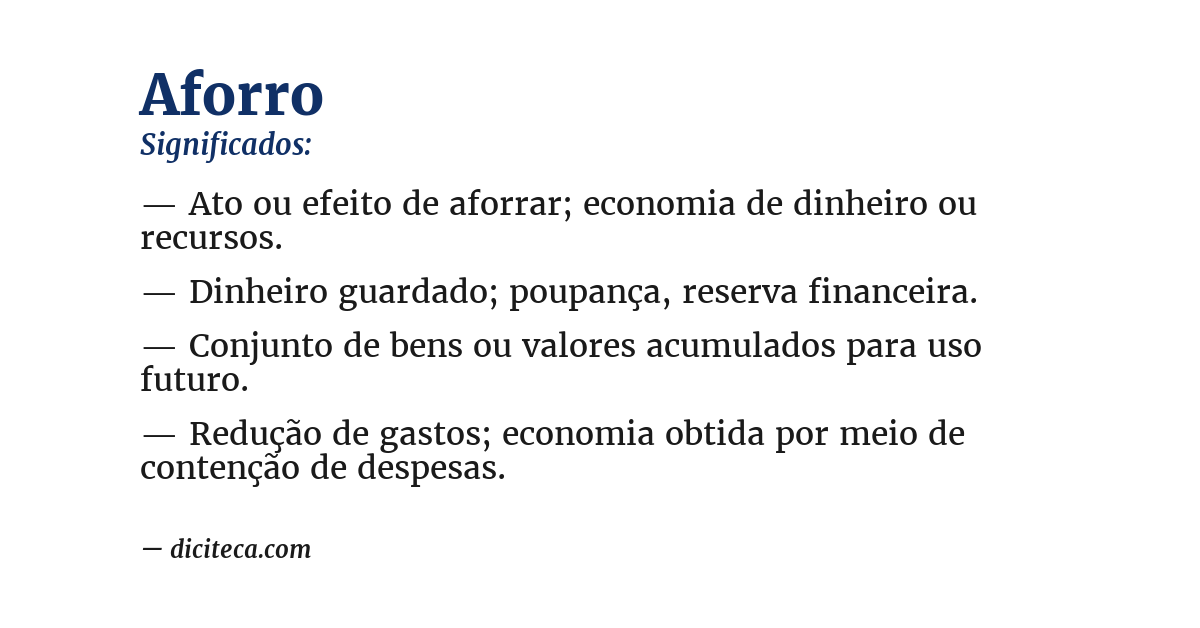 Significado de aforro
