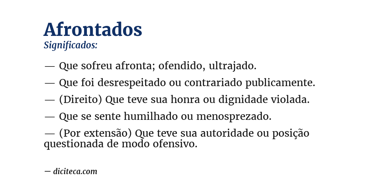 Significado de afrontados