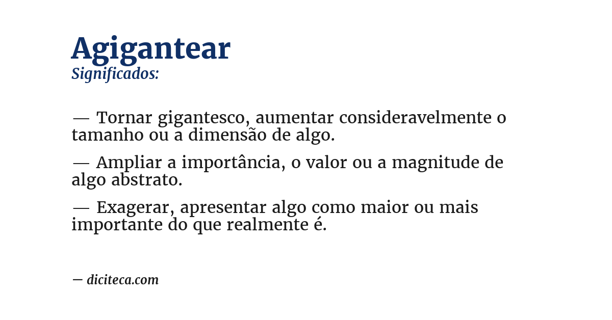 Significado de agigantear