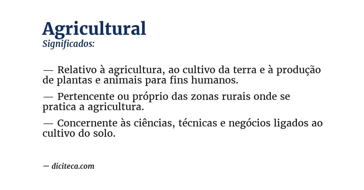Significado de agricultural