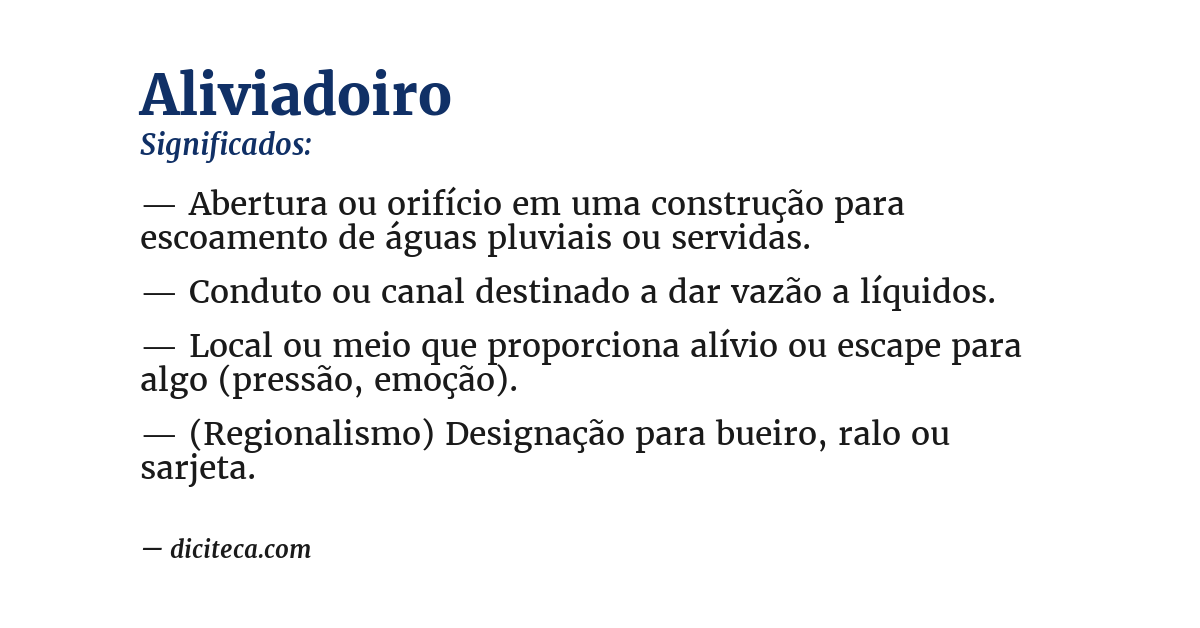 Significado de aliviadoiro