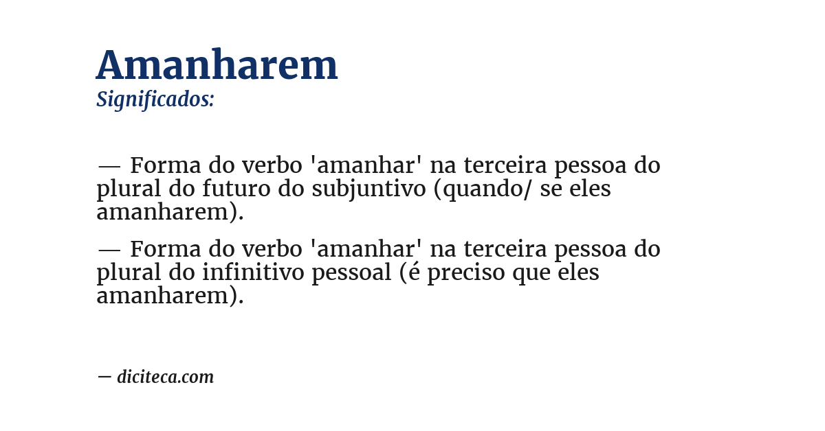 Significado de amanharem